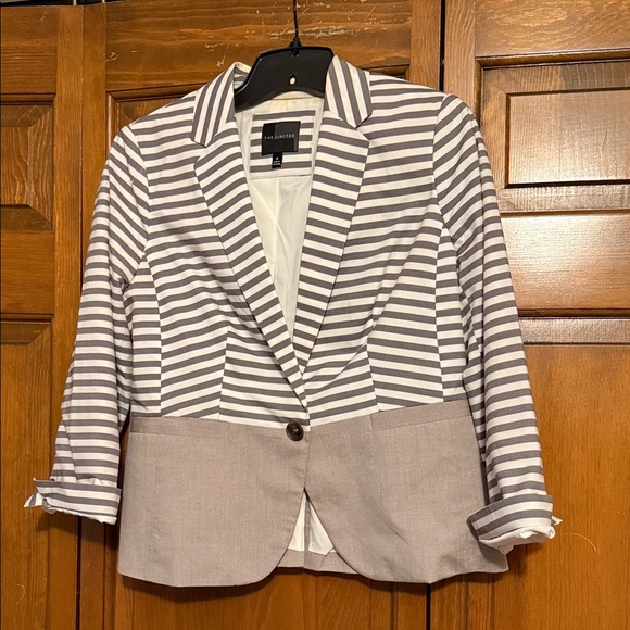 The Limited Jackets & Blazers - NWOT Taupe and White Striped Blazer